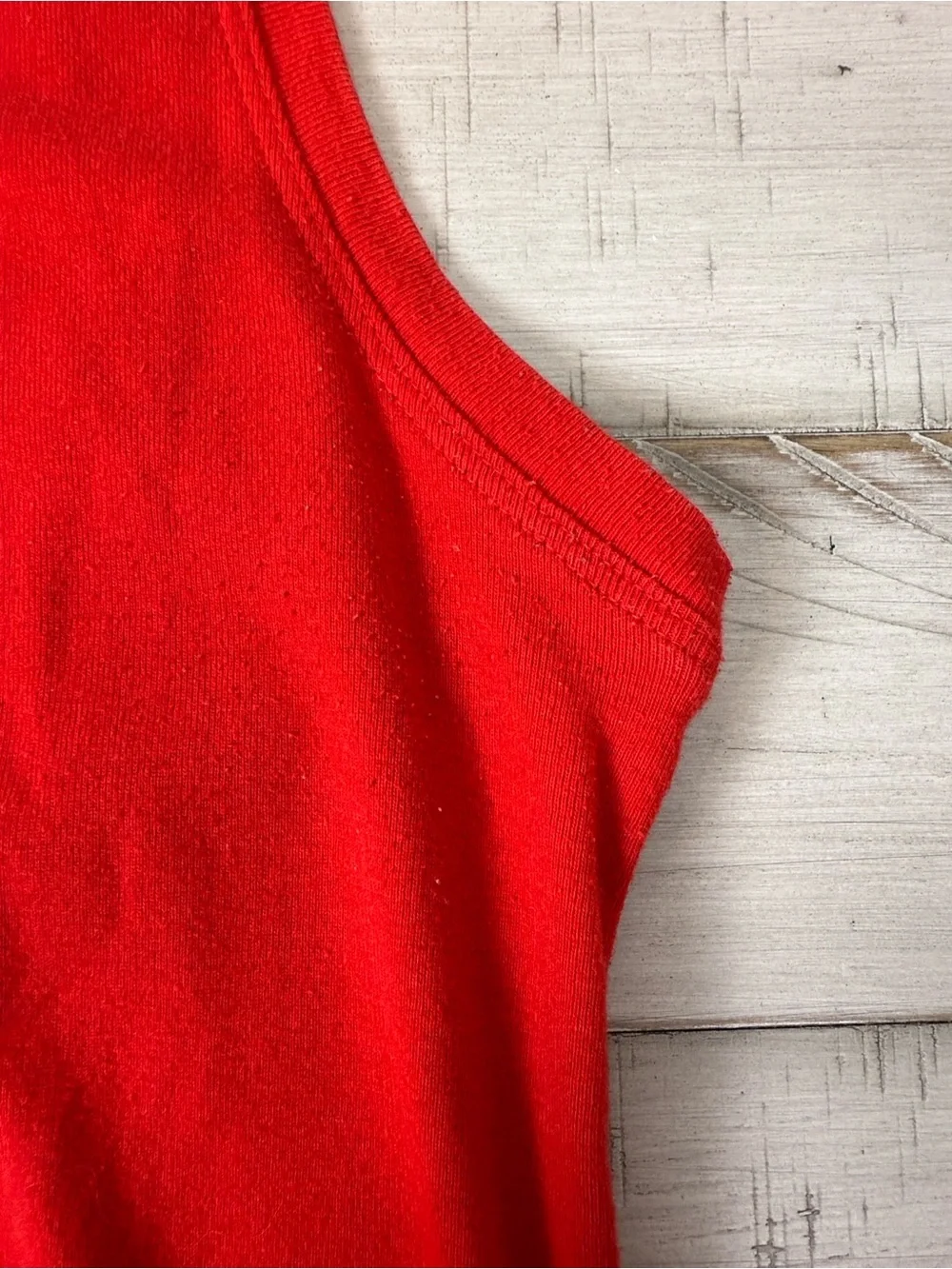 Vintage 90s/Y2K Nike Red Rhinestone Spell-out Muscle Tank Top Size L